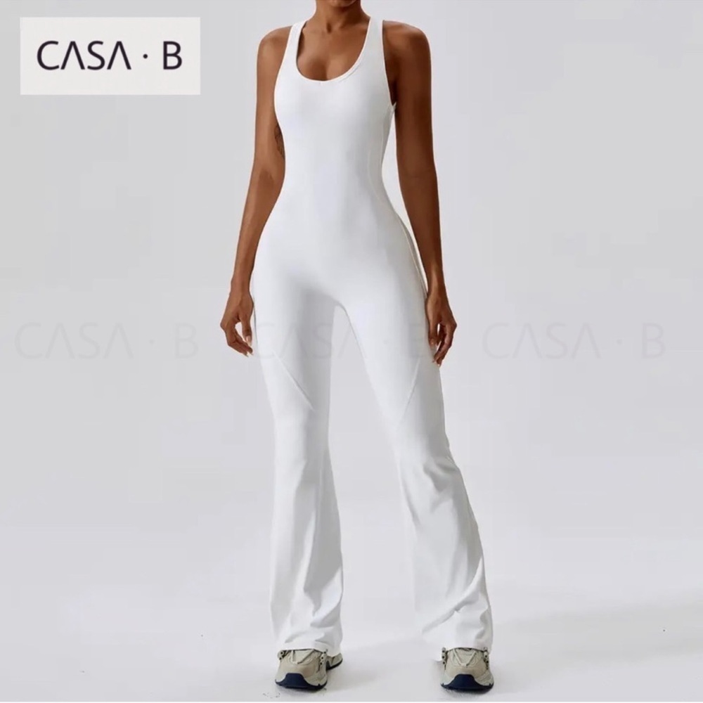 NEW to CASA B💫🤍| ARIA Essential Open Cut out Back Active White Jumpsuit - Picture 3 of 9